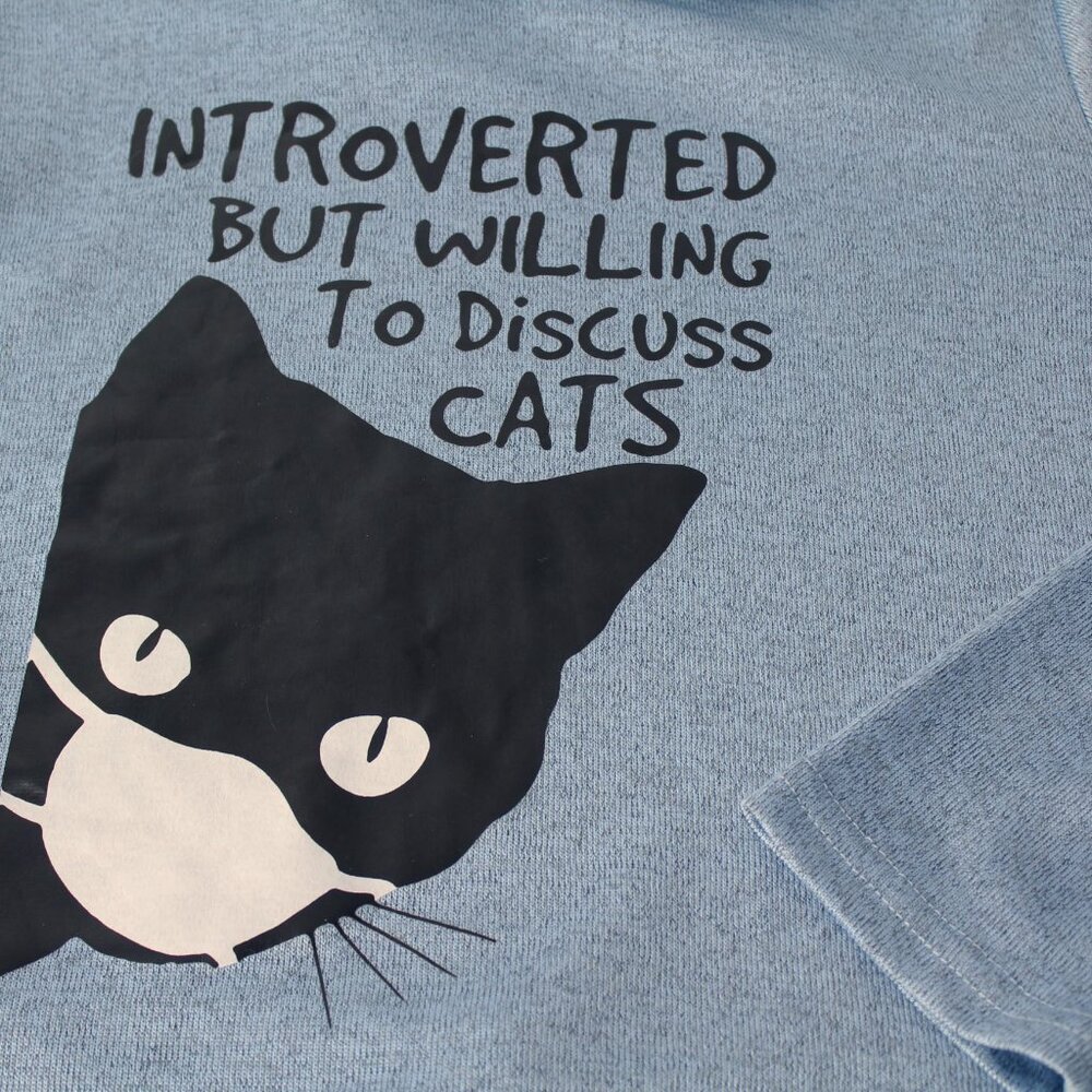 Introverted but willing to discuss cats Oversized Top KITTY EARS sz S